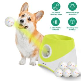 Automatic Dog Ball Launcher Rechargeable Interactive Pet Ball Thrower For Small Medium Dogs Interactive Dog Fetch Toy With 3 Adjustable Distance (Option: Launcher)